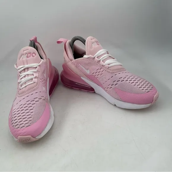 Nike Girls Air Max 270 - SZ 6.5 Y - Triple Pink Lace-Up Athletic Shoes Sneakers