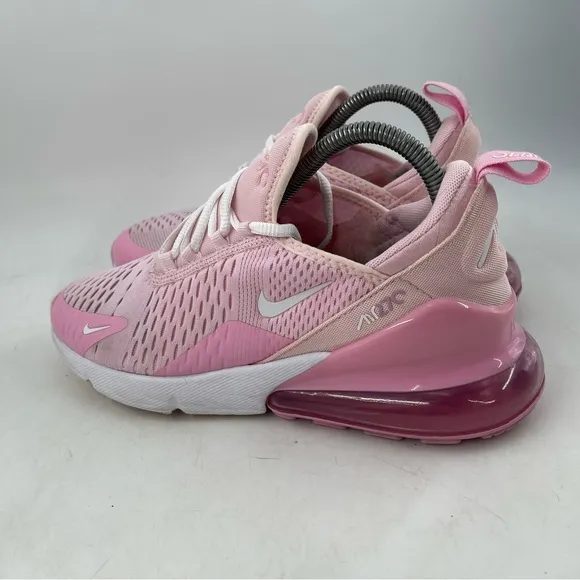 Nike Girls Air Max 270 - SZ 6.5 Y - Triple Pink Lace-Up Athletic Shoes Sneakers