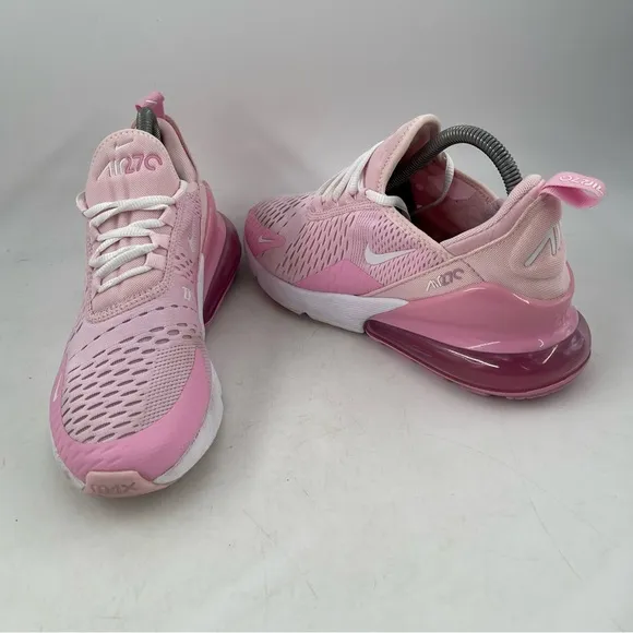 Nike Girls Air Max 270 - SZ 6.5 Y - Triple Pink Lace-Up Athletic Shoes Sneakers