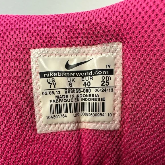Nike Girls' GS Prestige IV High Black Pink Basketball Shoes Sneakers, Sz 7Y