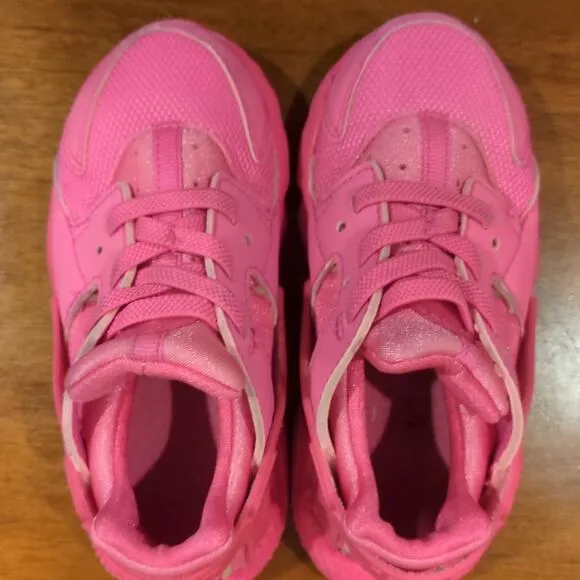 Nike  Huarache  Run  Laser  Fuchsia  Little  Kids  Girls toddler size 9   Shoes