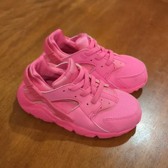 Nike  Huarache  Run  Laser  Fuchsia  Little  Kids  Girls toddler size 9   Shoes