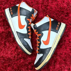 Nike ID Dunk High Orange Black White 316412-991 Men’s 10 Women’s 11.5