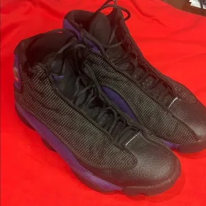 Nike Jordan 13 Black and Purple Athletic Shoes