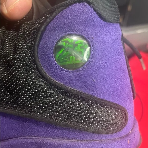 Nike Jordan 13 Black and Purple Athletic Shoes