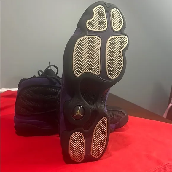 Nike Jordan 13 Black and Purple Athletic Shoes