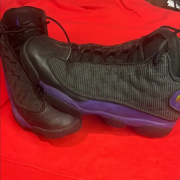 Nike Jordan 13 Black and Purple Athletic Shoes