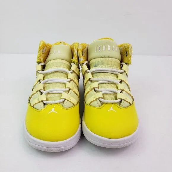 Nike Jordan Max Aura Toddler Size 9c Yellow White Mid Sneaker Shoes AQ9251-701