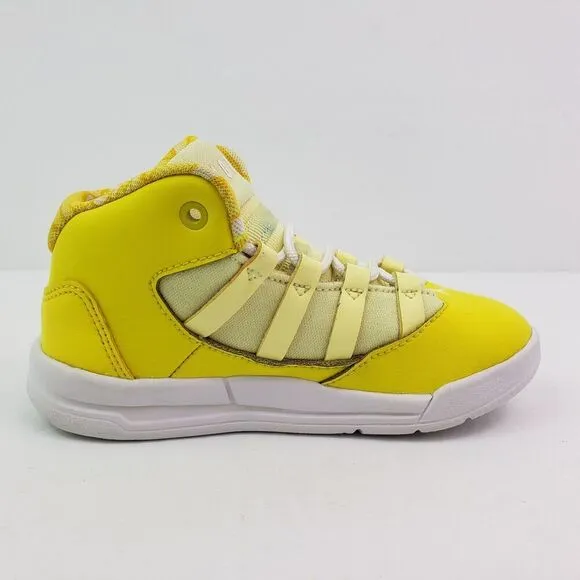 Nike Jordan Max Aura Toddler Size 9c Yellow White Mid Sneaker Shoes AQ9251-701