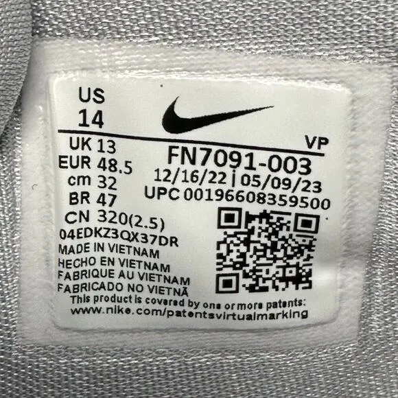 Nike KD 16 TB Promo Basketball Shoes Mens Size 14 Gray White FN7091-003