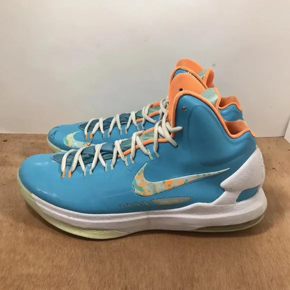 Nike KD 5 Easter Basketball Sneakers Blue Low Top Athletic 554988-402 Size 11