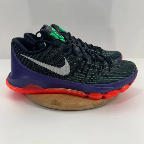 Nike KD 8 Vinary Basketball Shoes Mens Size 9 Black Purple Low Top 749375-013