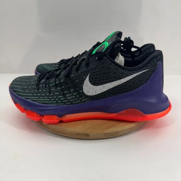 Nike KD 8 Vinary Basketball Shoes Mens Size 9 Black Purple Low Top 749375-013