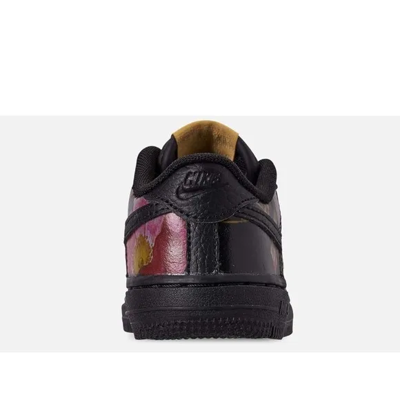 Nike Kids Force 1 LXX Sneakers Shoes Black Floral AV2856-001 Low Top Toddler 8