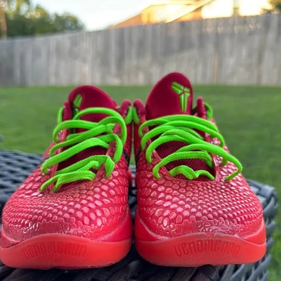Nike Kids Red and Green Athletic Shoes
