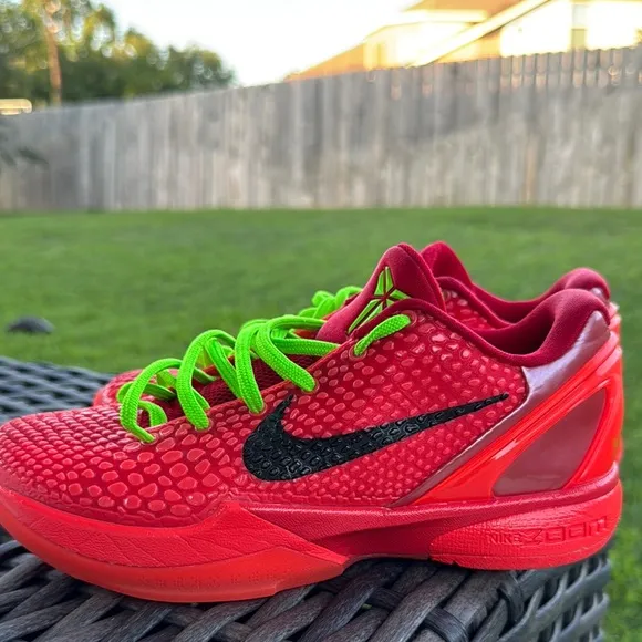 Nike Kids Red and Green Athletic Shoes