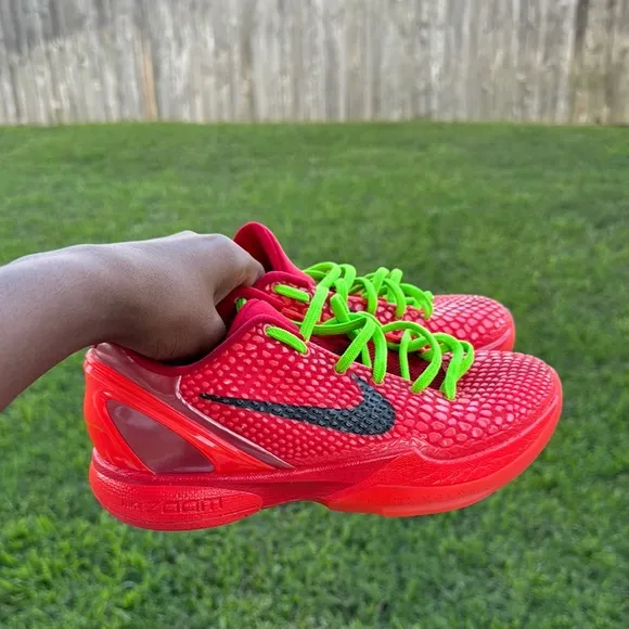 Nike Kids Red and Green Athletic Shoes