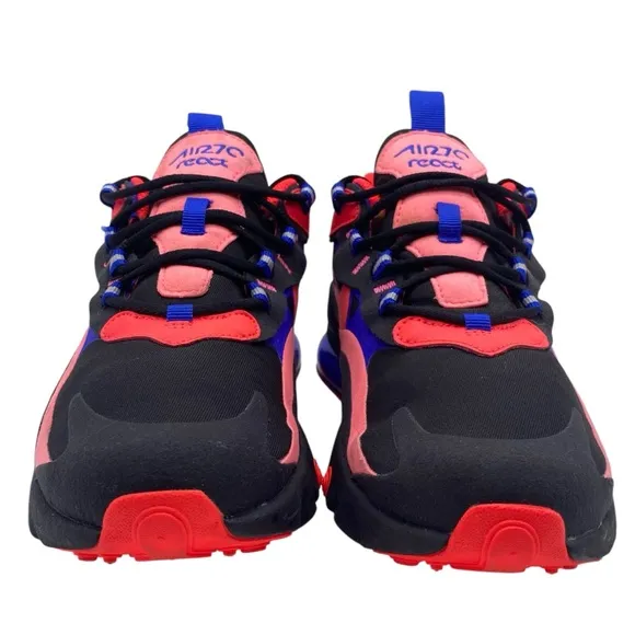 Nike Kids Shoes Air Max 270 React Sneakers 7Y Pink Blue Black Low Top Athletic