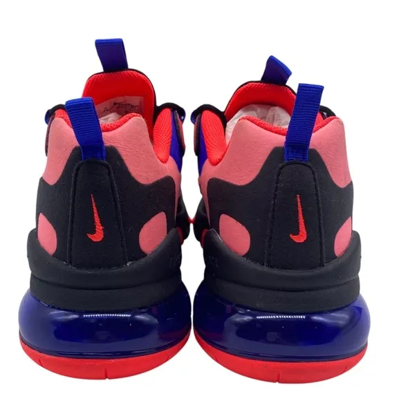 Nike Kids Shoes Air Max 270 React Sneakers 7Y Pink Blue Black Low Top Athletic