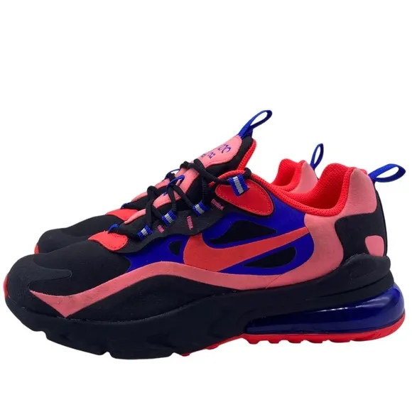 Nike Kids Shoes Air Max 270 React Sneakers 7Y Pink Blue Black Low Top Athletic