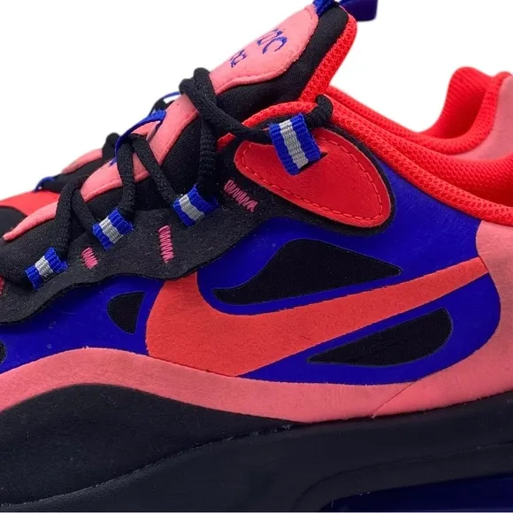 Nike Kids Shoes Air Max 270 React Sneakers 7Y Pink Blue Black Low Top Athletic