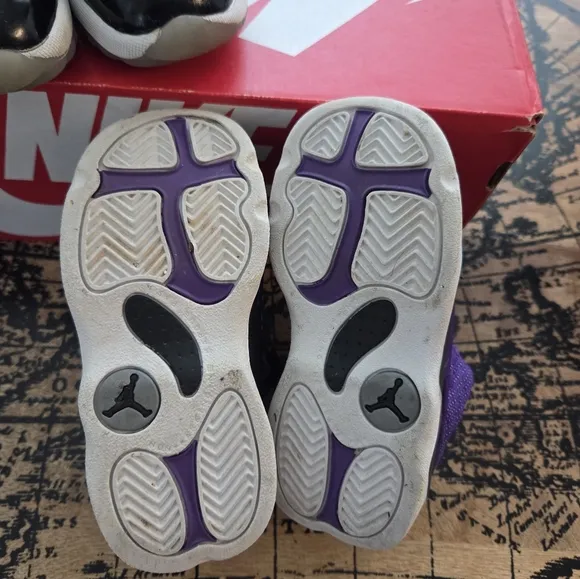 Nike Kids Shoes - Black, Purple, Red, and White