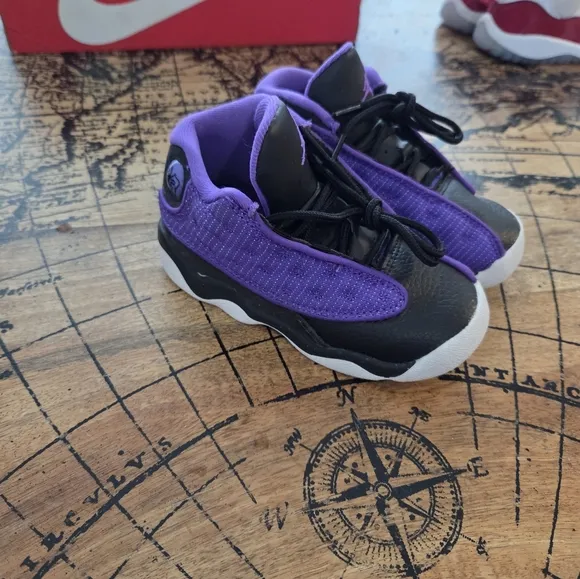 Nike Kids Shoes - Black, Purple, Red, and White