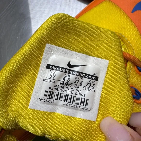 Nike Kids' Yellow and Orange Athletic Shoes