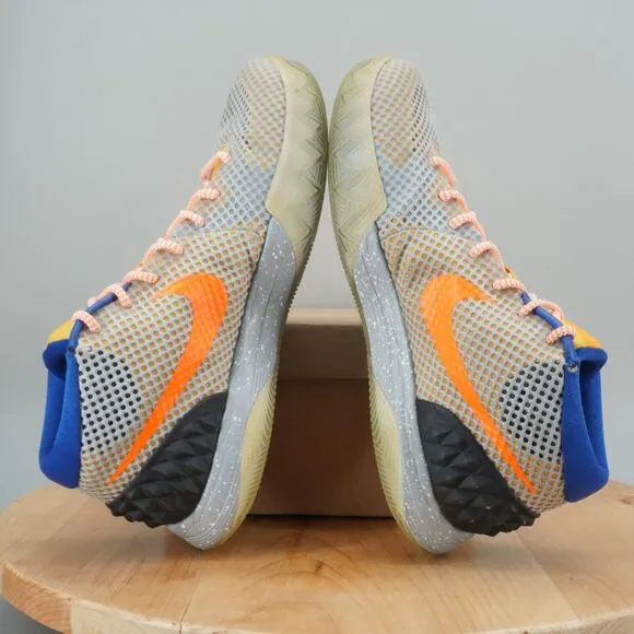 Nike Kyrie 1 Mens Size 9.5 Basketball Shoes Grey Orange Blue Sneakers NikeiD NBY
