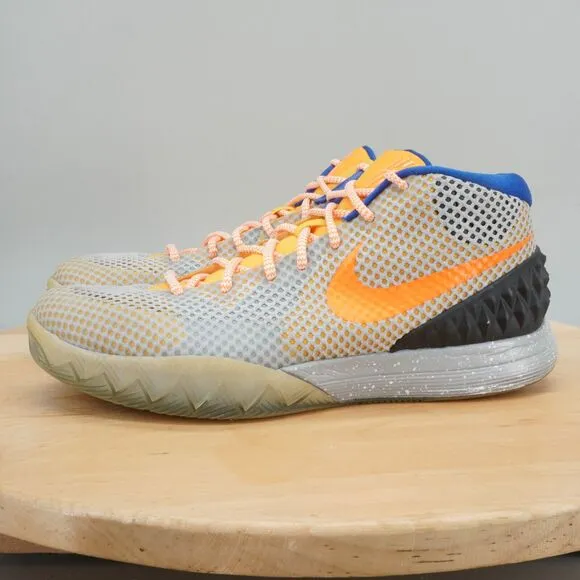 Nike Kyrie 1 Mens Size 9.5 Basketball Shoes Grey Orange Blue Sneakers NikeiD NBY