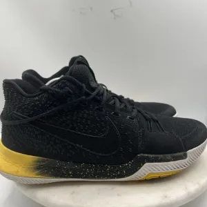 Nike Kyrie 3 Men's Black Yellow Basketball Shoes Mid Top Sz‎ 10.5 852395-901