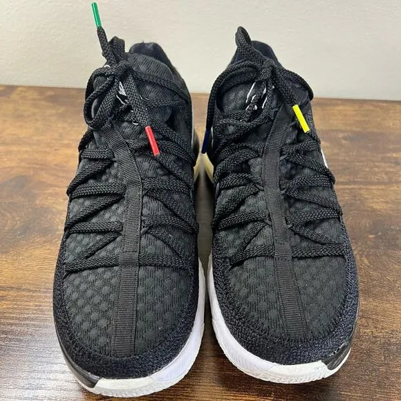 Nike Lebron 17 XVII Low Sneakers 7.5 Mens Black White Athletic Shoes Lace Up
