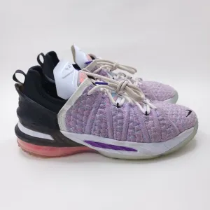 Nike Lebron 18 Low Graffiti Basketball Shoes Size 7Y Purple White CW2760-900