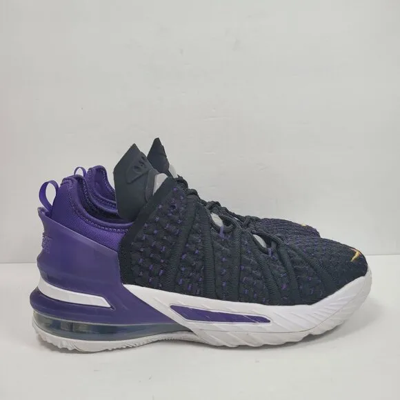 Nike Lebron 18 Youth Black &amp; Purple Basketball Shoes CW2760-004 US Size 6Y