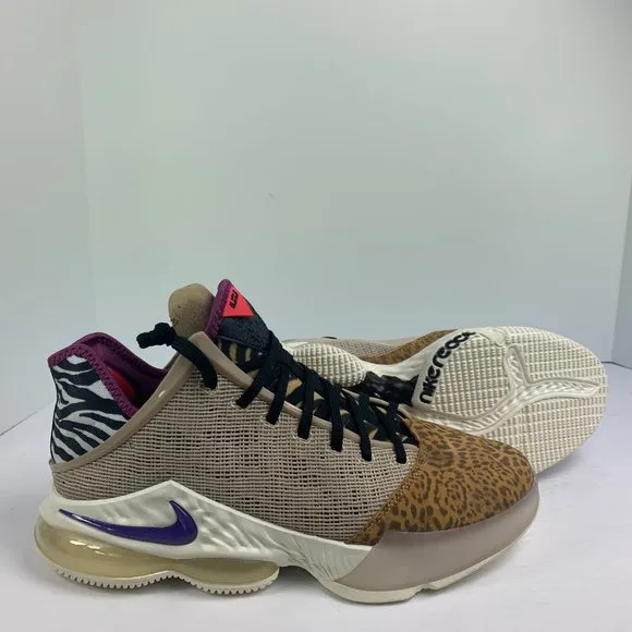 Nike Lebron 19 Low Shoes &quot;Safari&quot; Rattan Sail Black DM1058-200 Men's Multi Size