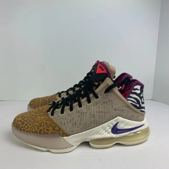 Nike Lebron 19 Low Shoes &quot;Safari&quot; Rattan Sail Black DM1058-200 Men's Multi Size