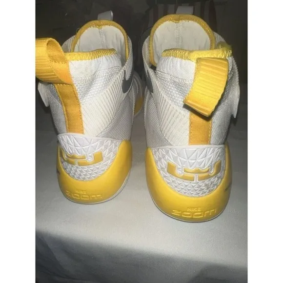 Nike LeBron Soldier 11 TB White University Gold color way RARE size 18 EUC bball