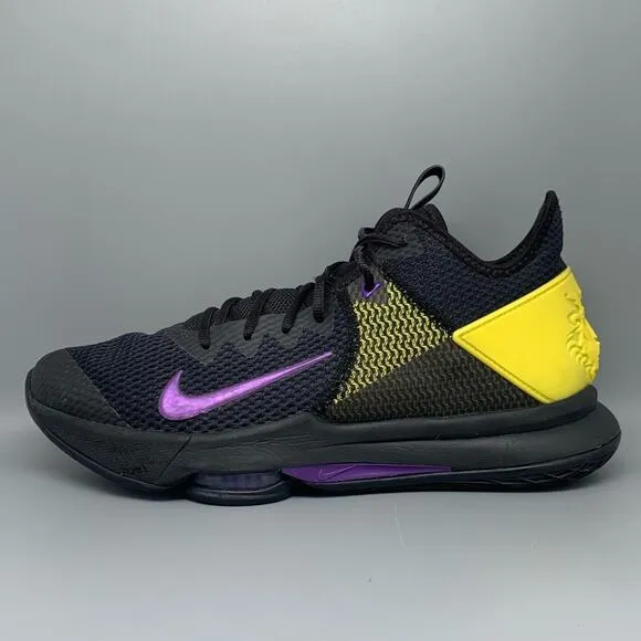Nike LeBron Witness 4 Black/Opti Yellow Basketball Shoes BV7427-004 Men's Sz13