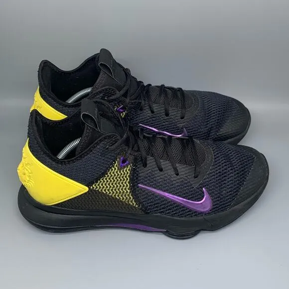 Nike LeBron Witness 4 Black/Opti Yellow Basketball Shoes BV7427-004 Men's Sz13