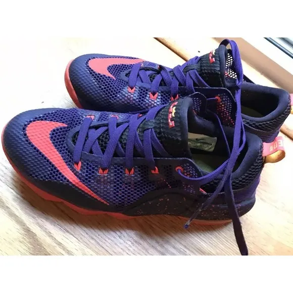 NIKE LEBRON XII LOW  Boys Youth 6y Eu 38.5 Purple Sneakers Shoes