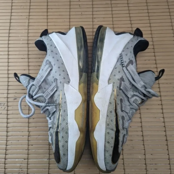 Nike LeBron XIII 13 Low Basketball Shoes Grey Metallic Gold 831925 071 Mens 8.5