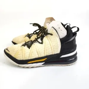 Nike LeBron XVIII 18 'Home' White Amarillo Black CQ9283-100 Men's Size 8.5 Shoes