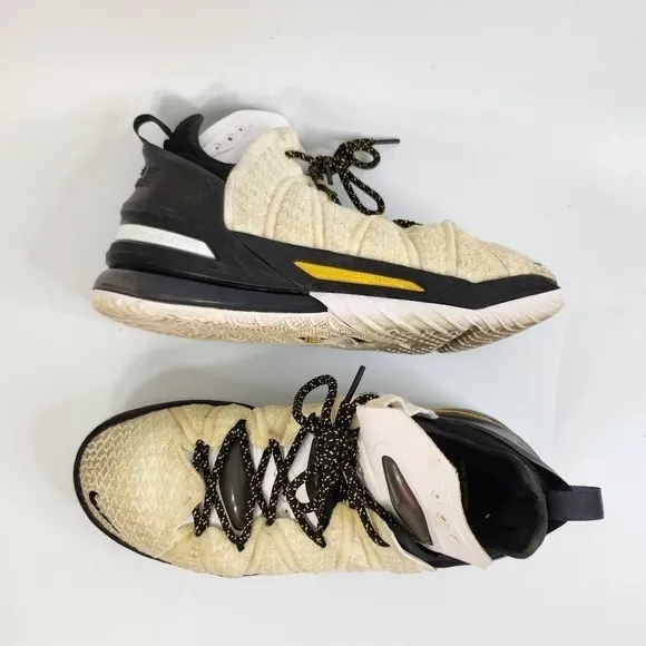 Nike LeBron XVIII 18 'Home' White Amarillo Black CQ9283-100 Men's Size 8.5 Shoes