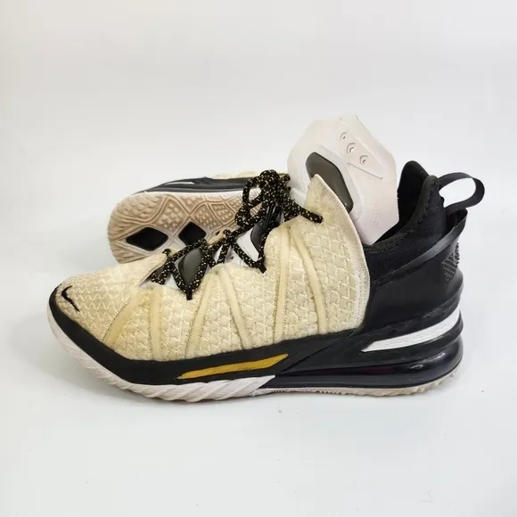 Nike LeBron XVIII 18 'Home' White Amarillo Black CQ9283-100 Men's Size 8.5 Shoes
