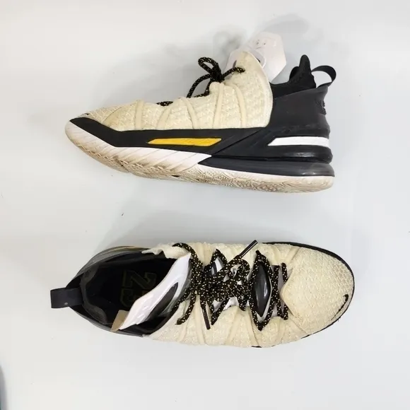 Nike LeBron XVIII 18 'Home' White Amarillo Black CQ9283-100 Men's Size 8.5 Shoes