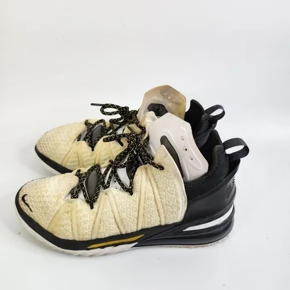 Nike LeBron XVIII 18 'Home' White Amarillo Black CQ9283-100 Men's Size 8.5 Shoes