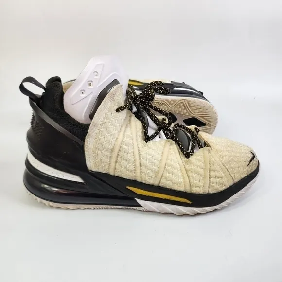 Nike LeBron XVIII 18 'Home' White Amarillo Black CQ9283-100 Men's Size 8.5 Shoes