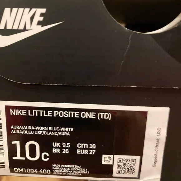 Nike Little Posite One PS Aura Blue DM1095-400 Athletic Shoes-10C With Box