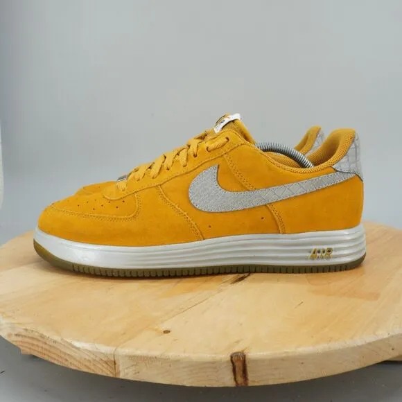 Nike Lunar Force 1 Reflect Mens Size 11.5 Shoes Gold Suede Low Top Sneakers 2013