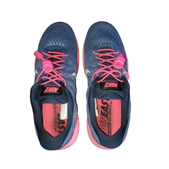 Nike Lunar Glide 8 Shoes Women's Sz 10 Blue Mesh Low Top Lace Up Running Sneaker